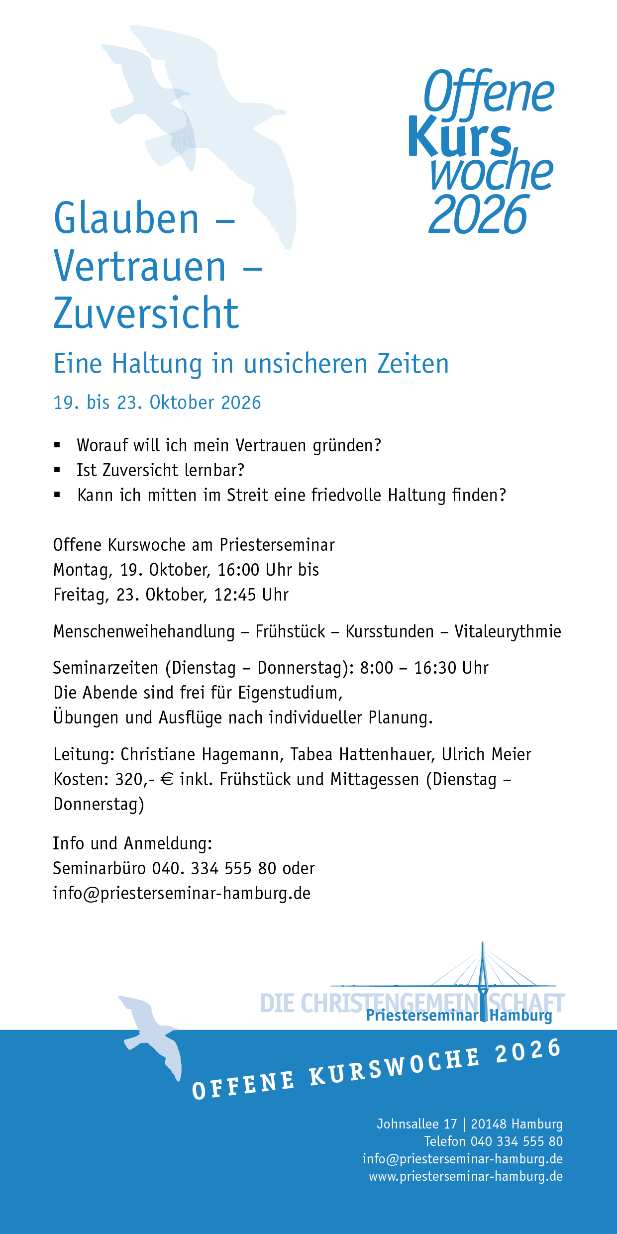 Offene Kurswoche im Oktober 2026 | Glauben - Vertrauen - Zuversicht